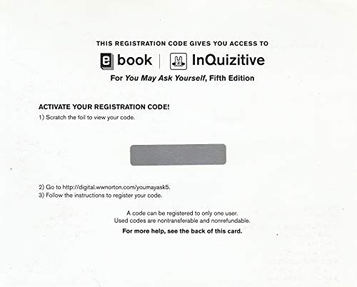 9780393615838: You May Ask Yourself FIFTH EDITION (access code)