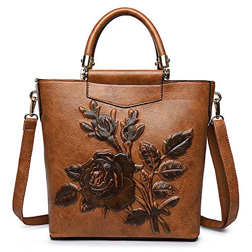 9780393622461: Trihedral-X Elegant National Style Flower Pattern Shoulder Bags Crossbody Bags for Women (Color : Color Brown, Size : OneSize)
