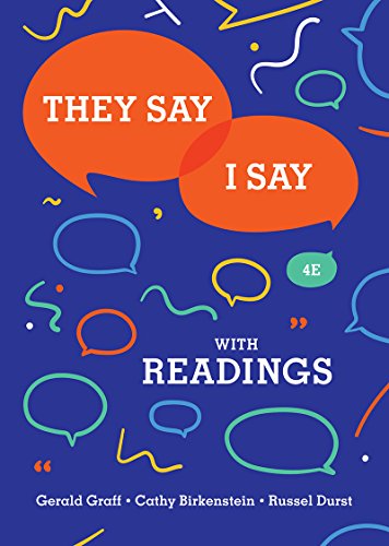 Beispielbild fr They Say / I Say: The Moves That Matter in Academic Writing with Readings zum Verkauf von Jenson Books Inc