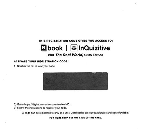 Beispielbild fr E-book and InQuizitive for The Real World, Sixth Edition zum Verkauf von SecondSale
