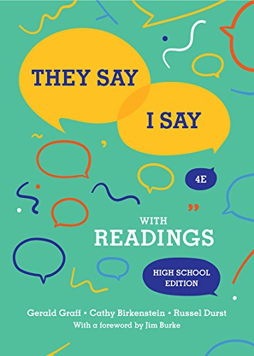 Beispielbild fr They Say / I Say: The Moves That Matter in Academic Writing with Readings zum Verkauf von More Than Words