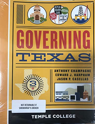 Imagen de archivo de Governing Texas 3e - Temple College Custom Edition a la venta por HPB-Red