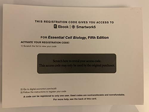 Stock image for Access card for "Essential Cell Biology 5th edition" by Alberts, includes eBook and InQuizitive registration for sale by SecondSale