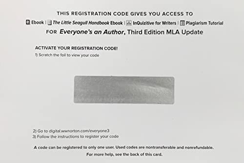 Imagen de archivo de Inquisitive Access Code for Everyone's An Author 3rd Edition MLA Update a la venta por A Team Books