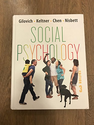 Beispielbild fr Social Psychology (Third Edition) zum Verkauf von Indiana Book Company