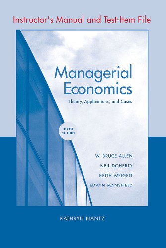 9780393925241: Instructor's Manual and Test Bank: for Managerial Economics: Theory, Applications, and Cases, Sixth Edition