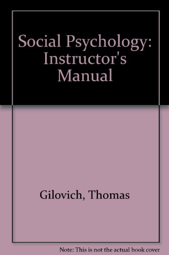 9780393928945: Instructor's Manual: for Social Psychology