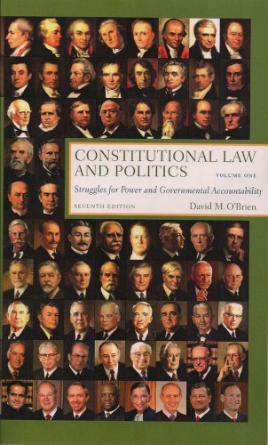 Stock image for Constitutional Law and Politics: Volume One: Struggles for Power and Governmental Accountability for sale by ThriftBooks-Dallas