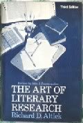 Beispielbild fr The Art of Literary Research zum Verkauf von Better World Books