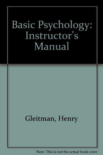 Stock image for Instructor's Manual for Gleitman's Basic Psychology for sale by Victoria Bookshop