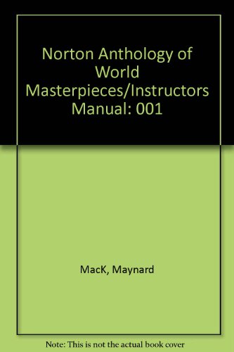 Imagen de archivo de Norton Anthology of World Masterpieces/Instructors Manual a la venta por SecondSale