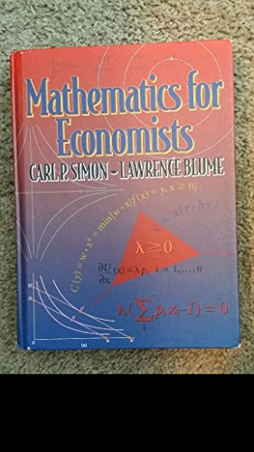 Imagen de archivo de Mathematics for Economists a la venta por Goodwill of Colorado