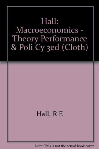 Beispielbild fr Macroeconomics : Theory, Performance and Policy zum Verkauf von Better World Books