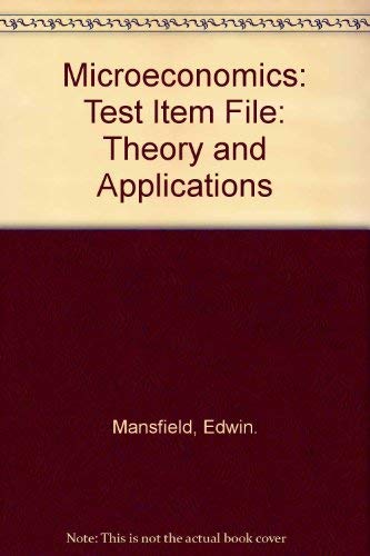 Stock image for Microeconomics: Test Item File: Theory and Applications for sale by NEPO UG