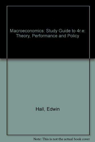 Beispielbild fr Hall and Taylor's Macroeconomics: Study Guide: Theory, Performance and Policy zum Verkauf von medimops