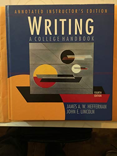 Imagen de archivo de Writing: A College Handbook: Annotated Instructor's Edition a la venta por Lexington Books Inc