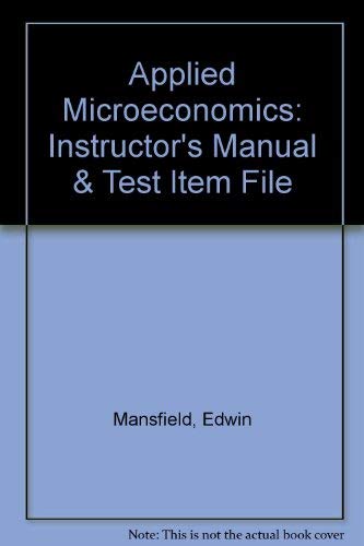 Applied Microeconomics (9780393970340) by Mansfield, Edwin