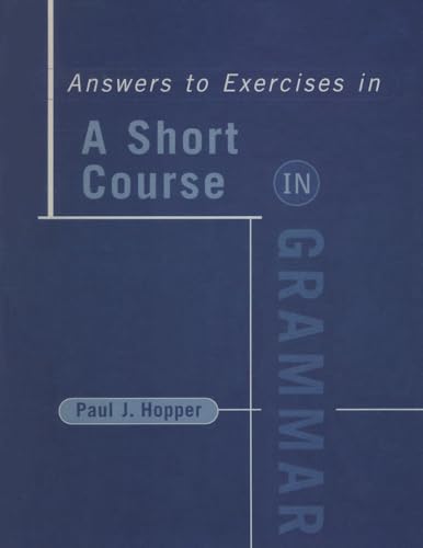 Beispielbild fr A Short Course in Grammar Answers: Exercise and Answer Key zum Verkauf von SecondSale