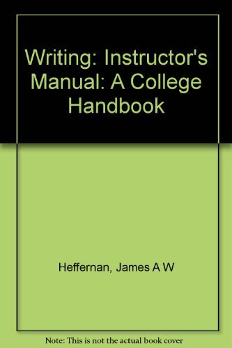 Imagen de archivo de Writing: A College Handbook Instructor's Edition a la venta por St Vincent de Paul of Lane County