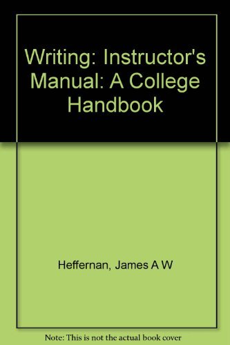 Stock image for Writing: A College Handbook Instructor's Edition for sale by St Vincent de Paul of Lane County