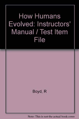 9780393979640: How Humans Evolved w/CD-Rom Instructor's Manual/Test Item File