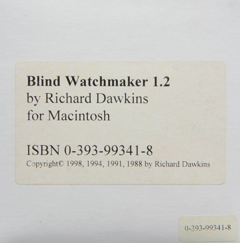 9780393993417: The Blind Watchmaker 1.2: An Evolution Simulation/Mac Version