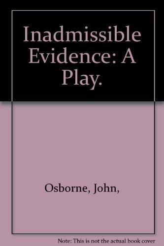 Beispielbild fr Inadmissible Evidence: A Play. zum Verkauf von Wonder Book