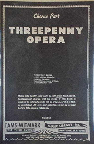 9780394174723: Threepenny Opera: 73 (Evergreen Black Cat Book,)