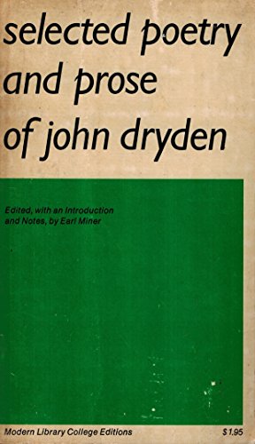 Beispielbild fr Selected Poetry and Prose of John Dryden zum Verkauf von HPB-Emerald