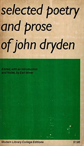 Stock image for Selected Poetry and Prose of John Dryden for sale by HPB-Emerald