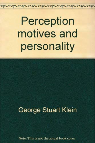 Beispielbild fr Perception, Motives, and Personality zum Verkauf von Better World Books