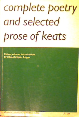 Beispielbild fr Complete Poetry and Selected Prose of Keats zum Verkauf von ThriftBooks-Dallas