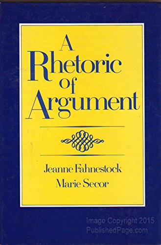 Stock image for A Rhetoric for Argument for sale by Better World Books