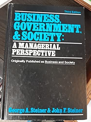 9780394324456: Title: Business government and society A managerial persp