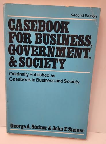 Imagen de archivo de Casebook For Business, Government, & Society a la venta por BookHolders