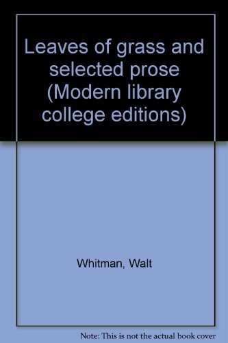 9780394326610: Title: Leaves of Grass and Selected Prose Modern Library