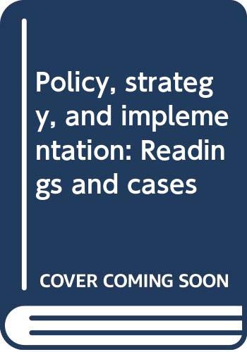 9780394329031: Title: Policy strategy and implementation Readings and ca