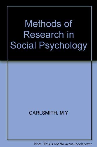Imagen de archivo de Methods of Research in Social Psychology a la venta por Hawking Books