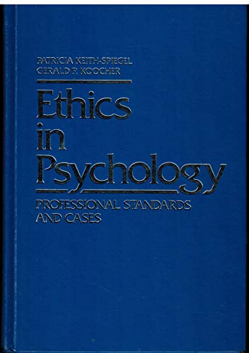 Imagen de archivo de Ethics in psychology: Professional standards and cases a la venta por Wonder Book