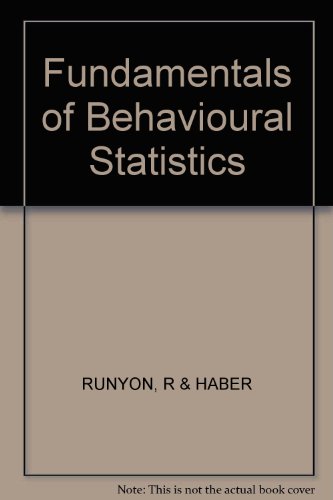 9780394350684: Fundamentals of Behavioural Statistics