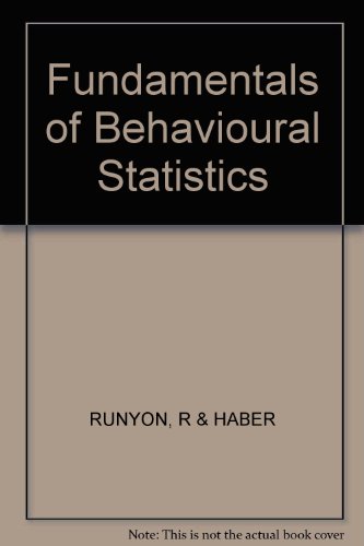 Imagen de archivo de Fundamentals of Behaviors Statistics a la venta por BookHolders