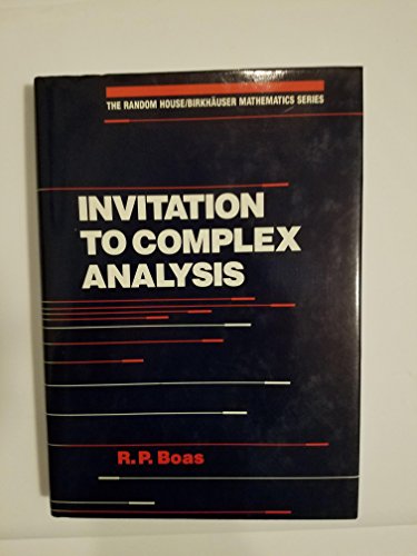 9780394350769: Invitation to Complex Analysis (The Random House/Birkhauser mathematics series)