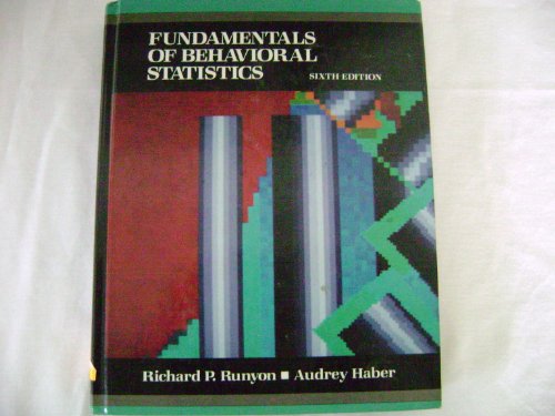 Imagen de archivo de Fundamentals of behavioral statistics a la venta por Wonder Book