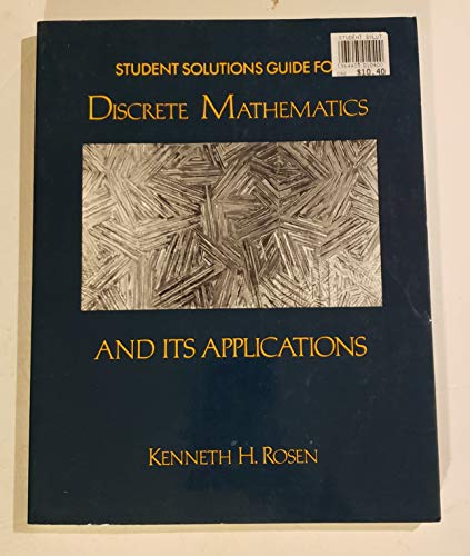 Stock image for Student Solutions Guide for Discrete Mathematics and its Applications for sale by Better World Books