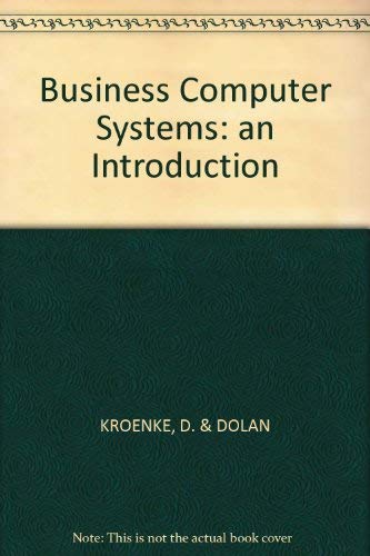 Beispielbild fr Business computer systems: An introduction zum Verkauf von Wonder Book