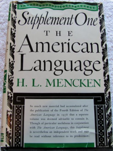 9780394400761: The American Language Supplement 1 :The American Language: An Inquiry Into the Development of English in the United States