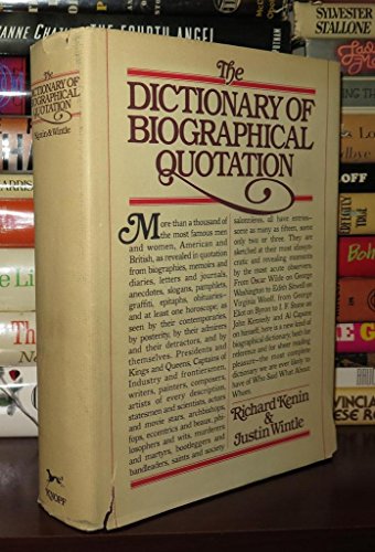 Imagen de archivo de The Dictionary of Biographical Quotation of British and American Subjects a la venta por UHR Books