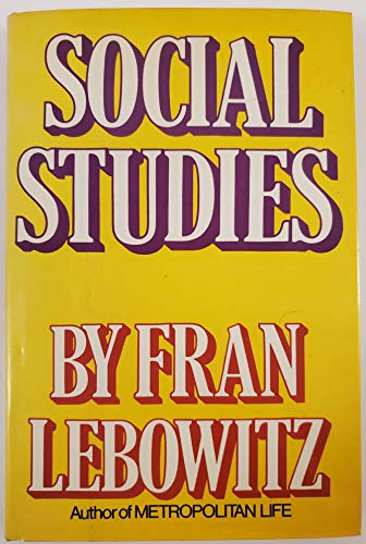 Social Studies (9780394512457) by Lebowitz, Fran