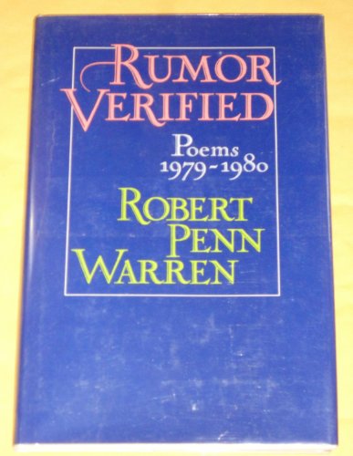 Rumor Verified: Poems, 1979-1980