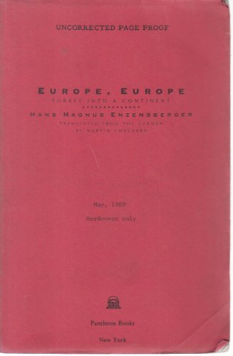 9780394558196: Europe, Europe: Forays into a Continent